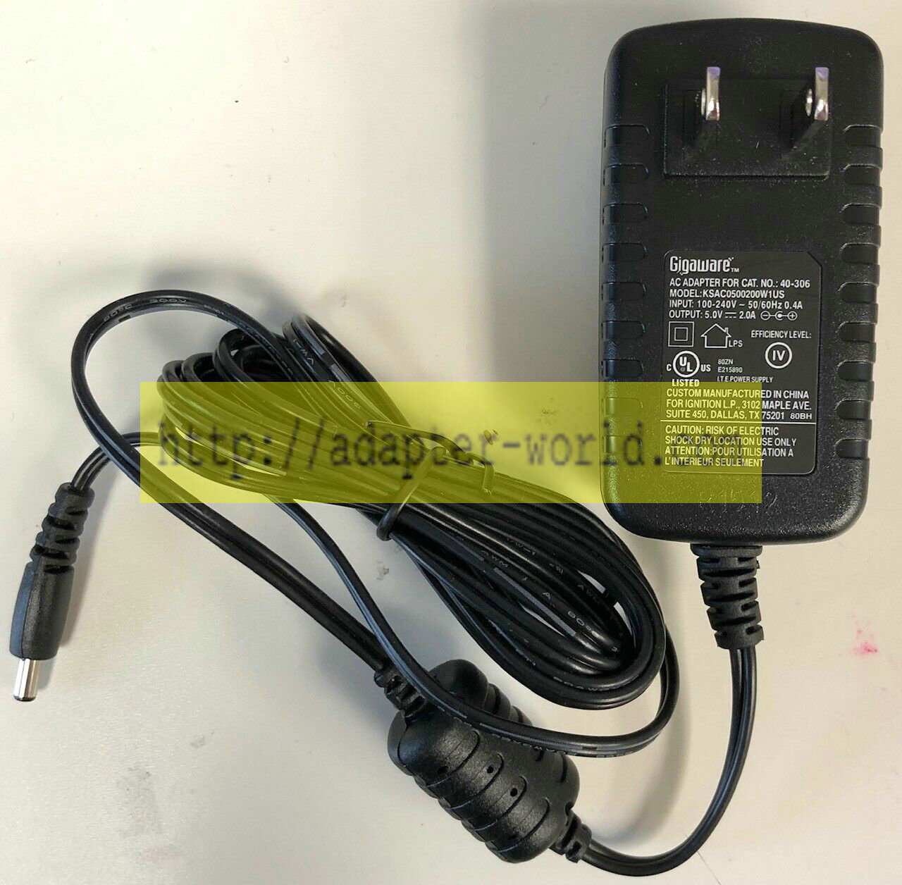 *Brand NEW*Gigaware KSAC0500200W1US 40-306 5.0V 2.0A AC DC Adapter POWER SUPPLY